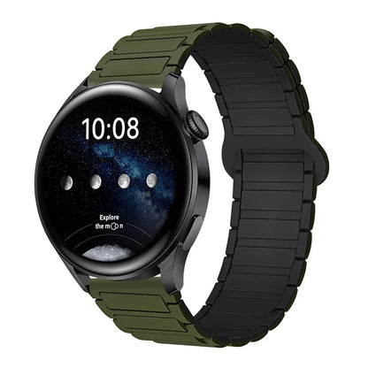 18mm 20mm 22mm Magnetic Loop Band for Samsung Galaxy Watch 7/6/5 Pro/4/Classic Silicone Link Bracelet Huawei GT 2-2e 3-4 Strap