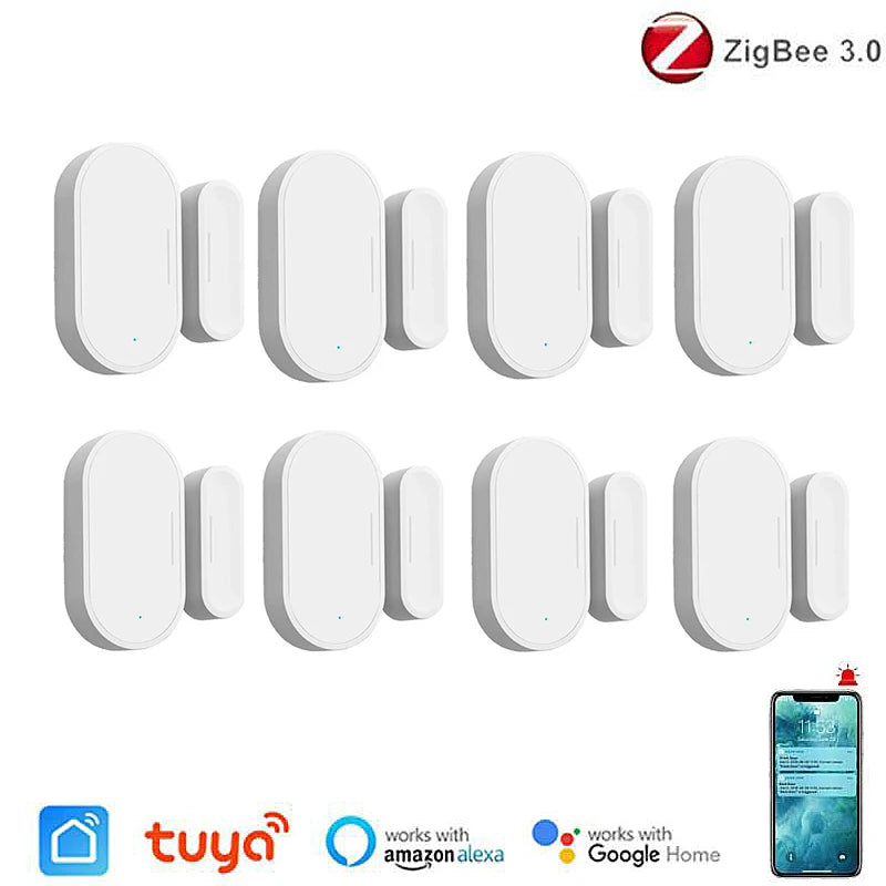 Tuya Smart Zigbee Door Sensor Door Open/Closed Detector Home Alarm Security Protection Smart Life Control Via Alexa Google Home