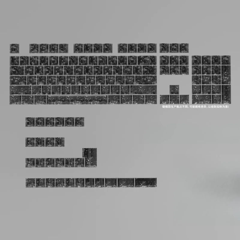 Letter Drive 2026 Forged Carbon Fiber Transparent Keycaps 132 Keys Cherry Profile RGB Backlit Key Cap For Mechanical Keyboard