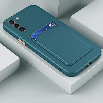TPU Soft Silicone Card Slot Wallet Case For SamSung S26 S25 S24 S23 S22 S21 FE Plus Ultra Note 20 A54 A34 A24 A15 A25 A35 A55