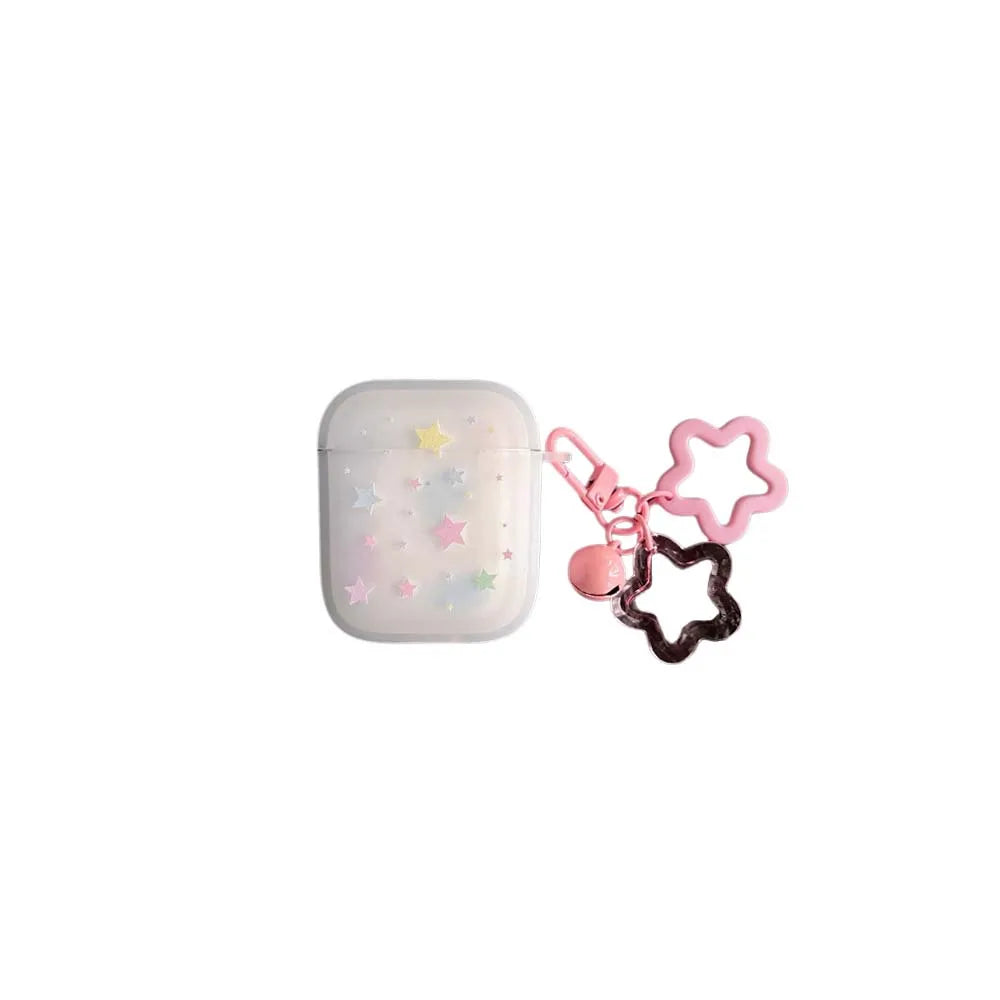 Matte colorful stars ins shockproof pendant crystal cool earphone case for apple airpods 1 3 pro 2nd 2 wireless bluetooth box