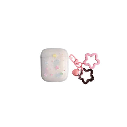 Matte colorful stars ins shockproof pendant crystal cool earphone case for apple airpods 1 3 pro 2nd 2 wireless bluetooth box