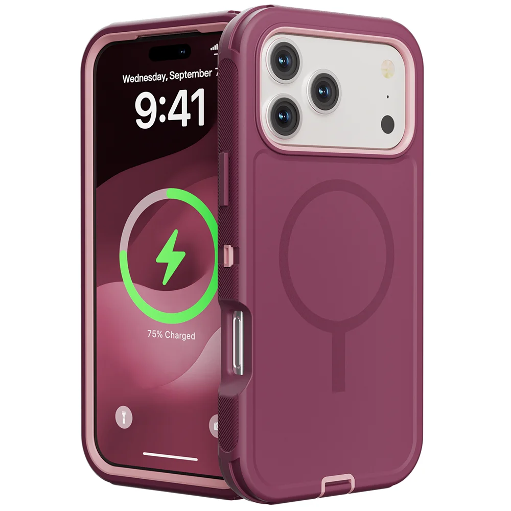 Rugged Armor OTT Defender Box Magnetic Phone Case For iPhone 18 Pro Max 17 Air 16 15 14 13 For Magsafe Shockproof Protect Cover