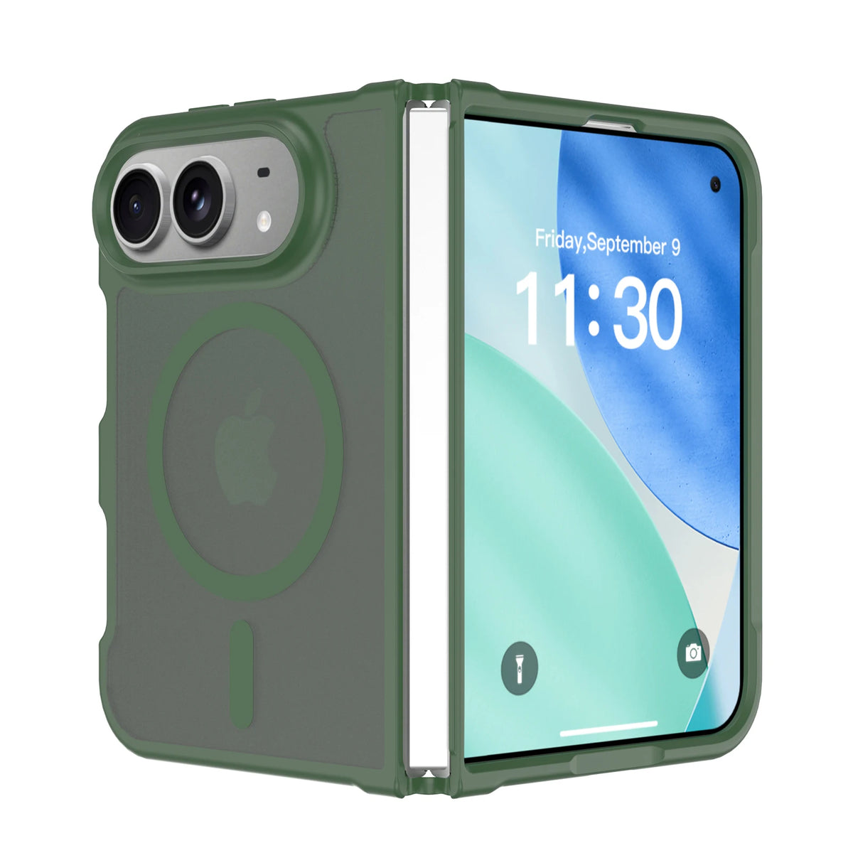 Luxury Matte Magnetic Charge Phone Case For iPhone Duo For Magsafe Skin Feel Translucent Shockproof Fold Cover Funda