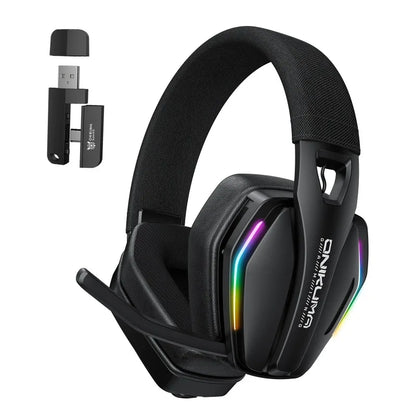 ONIKUMA GT826 Wireless Headset Gaming Headphone Tri Mode Connection Bluetooth USB C 2.4G Low Latency RGB Stereo Sound For PS5 PC