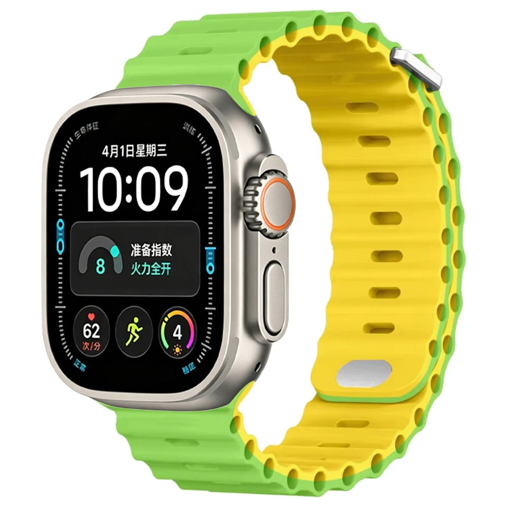 Ocean Silicone strap For Apple Watch Ultra 4 3 2 1 Band 49mm 12 11 10 9 8 7 46mm 45mm 41mm band iWatch 6 5 4 SE3 44mm 40mm 42mm