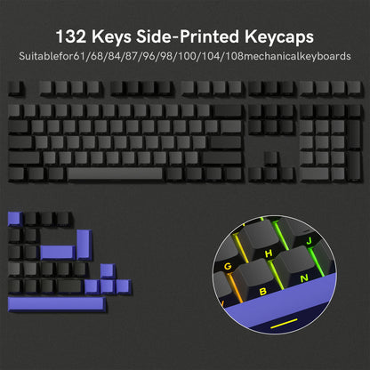 140 Keys White Grey PBT Keycap RGB Shine Through Double Shot Keycaps Cherry Profile for MX Switches  Mechanical Gaming Keyboard