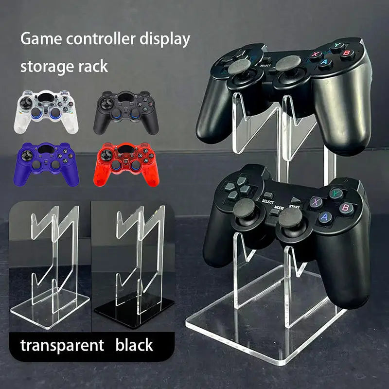 Universal 2-Tier Gaming Controller And Headphone Stand Sturdy Desktop Organizer Clear Acrylic Gamepad Display Holder