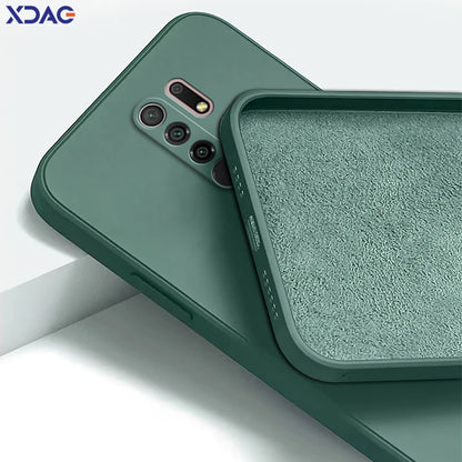 Original Square Liquid Silicone Case for Xiaomi Redmi 9 9A 9i 9T Power Camera Protective Cute Phone Back Cover Redmi9 T Fundas