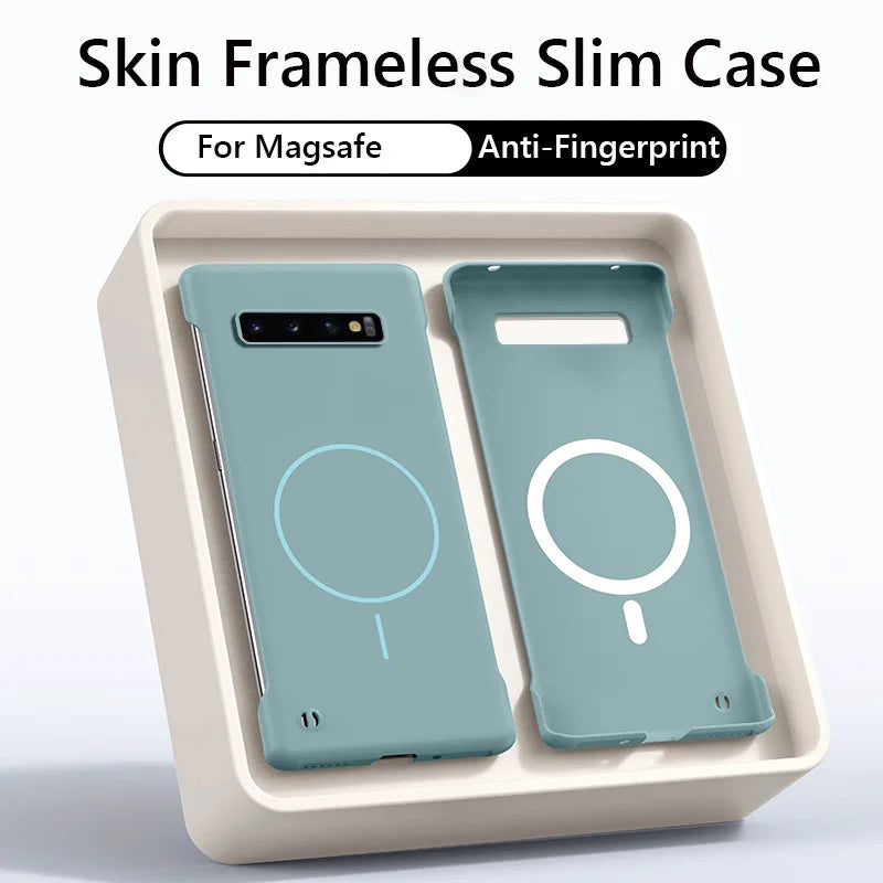 For Magsafe Frameless Magnetic Wireless Charging Phone Case For Samsung Galaxy S10 Plus S10Plus Slim Hard Back Cover