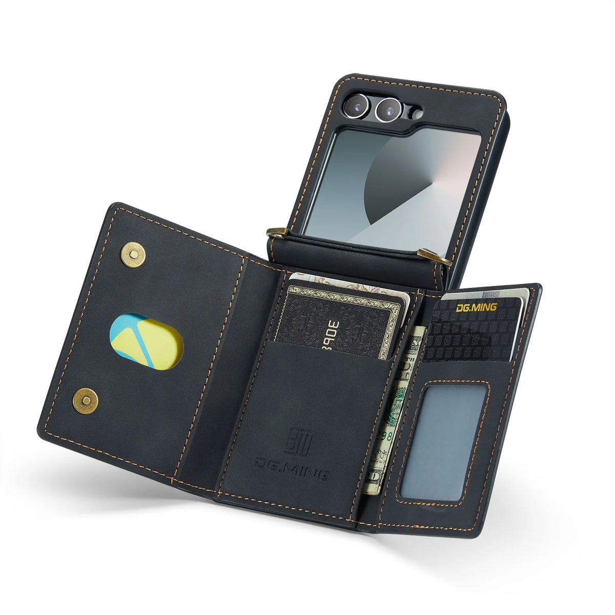 Wallet Case for Samsung Galaxy Z Flip 8 7 6 5 4 3 7FE Shockproof Cover with Protective Leather Card Holder Pocket