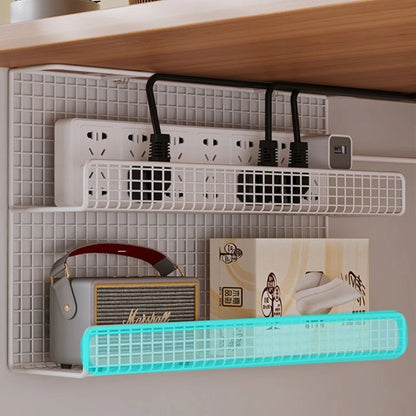 Single / Double-layeer 30cm No-Drill Under-Desk Cable Management Tray Power Cable Organizer Rack with Wire Storage for Desktop