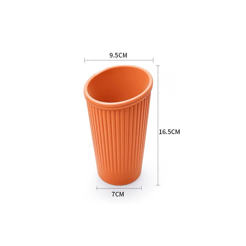 New Vertical Striped Silicone Car Trash Cup & Storage Bucket No Installation Needed Portable Waste Holder for All Auto Models