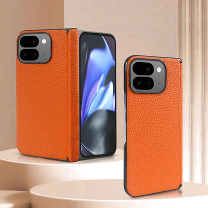 For Google Pixel 9 Pro Fold Case Genuine Leather Cover Pixel 10 Pro Fold Capa Protective Etui Back Coque Carcasa Without Front