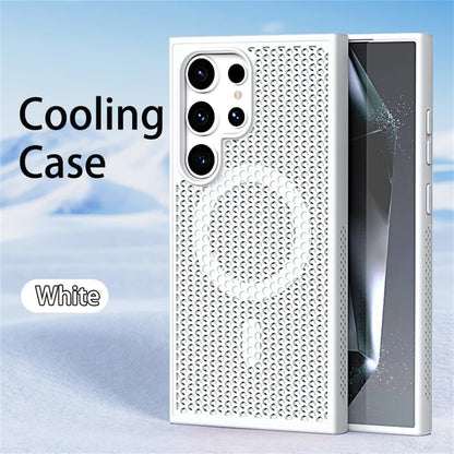 Silicone Honeycomb Cooling Magnetic Case For Samsung Galaxy S26 S25 S24 S23 Ultra S22 Plus PFor Magsafe Heat Dissipation Cover