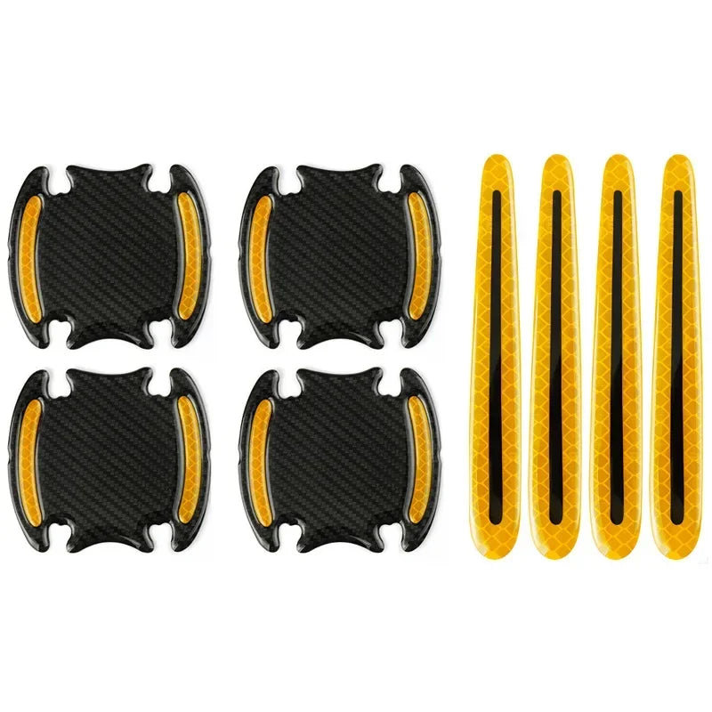 Universal Door Handle Sticker 3D Carbon Fiber Car Door Handle Paint Scratch Protector Sticker Auto Door Handle Scratch Cover
