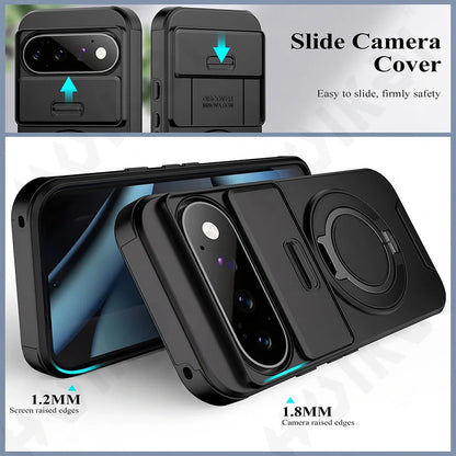 Case for Google Pixel 11 10 9 Pro XL PC Hrad Matte Black Case with Slide Camera Protection Protective Case Anti-Shock Cover