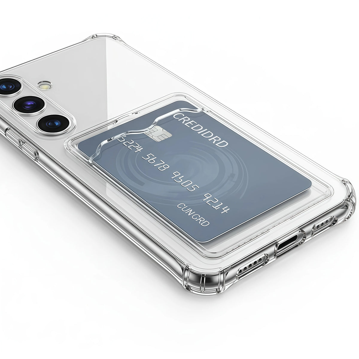 Clear Shockproof Silicone Phone Case For Samsung Galaxy S26 S25 S24 S23 S22 S21 Plus S20 FE Note 20 Ultra Card Slot Back Cover