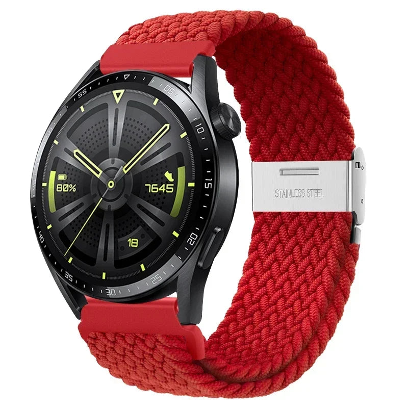 20 22mm Strap for Samsung Galaxy Watch 7 6 5 4 Band 40/44mm 5Pro Active 2 Gear S3 Braided Elastic Bracelet for Huawei GT2/3 4Pro