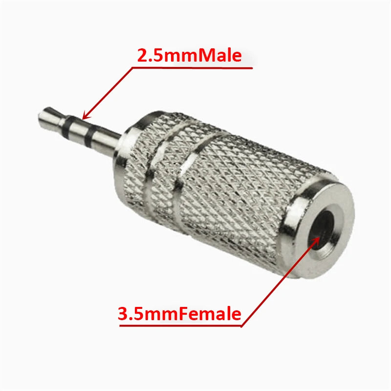 Jack 3.5 mm to 2.5 mm Audio Adapter 2.5 mm Male to 3.5 mm Female Plug Connector for Aux Speaker Cable Headphone Jack