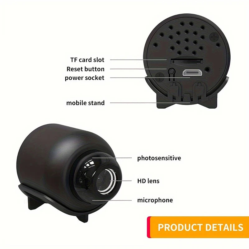 1080P HD Mini WiFi Camera Indoor Safety Security Surveillance Baby Monitor Night Vision Camcorder IP Cam Audio Video Recorder