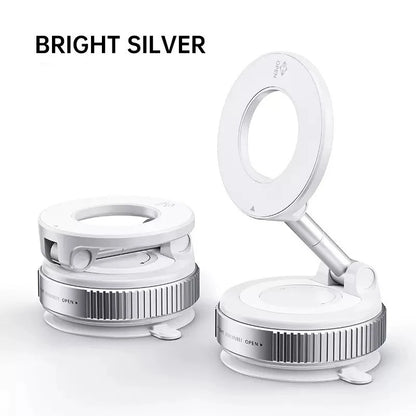 Vacuum Magnetic Car Phone Holder 360°  Foldable Suction Cup Mount Strong Magnet Cell Phone Stand For Car Dashboard Navigation