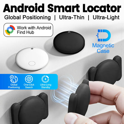 1-4PCS Mini GPS Locator Android Anti-Lost Alarm Google Find Hub Wallet Key Smart Tag with Strong Magnetic Suction Silicone Shell