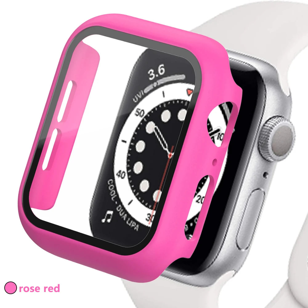 Tempered Glass+Cover for Apple Watch Case Ultra Accessories SE 3 4 5 6 7 8 Iwatch Screen Protector Case 49mm 45mm 41mm 44mm 40mm