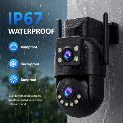 Jooah 4K 8MP Outdoor Surveillance Camera with Dual Lens 5G Wifi IP HD Full Color Night Vision CCTV Home Security Cameras