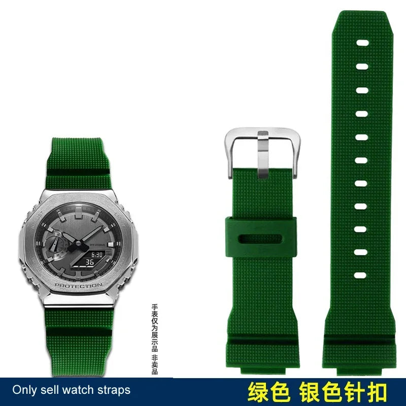 High quality rubber strap For Casio G-Shock GM2100 GA2100 DW5600GM GA 2100 DW6900 silicone waterproof strap 16mm bracelet