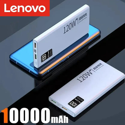 Lenovo 120W Power Bank 200000mAh High Capacity Fast Charging Powerbank Portable Battery Charger For iPhone Samsung Xiaomi NEW