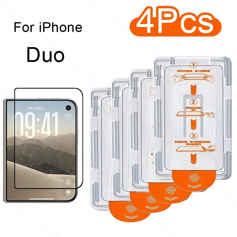 One-Click Dust Free Glass For iPhone Duo Glass Oleophobic Screen Protector Film For APPLE iPhone Duo Tempered Glass Fold Ultra