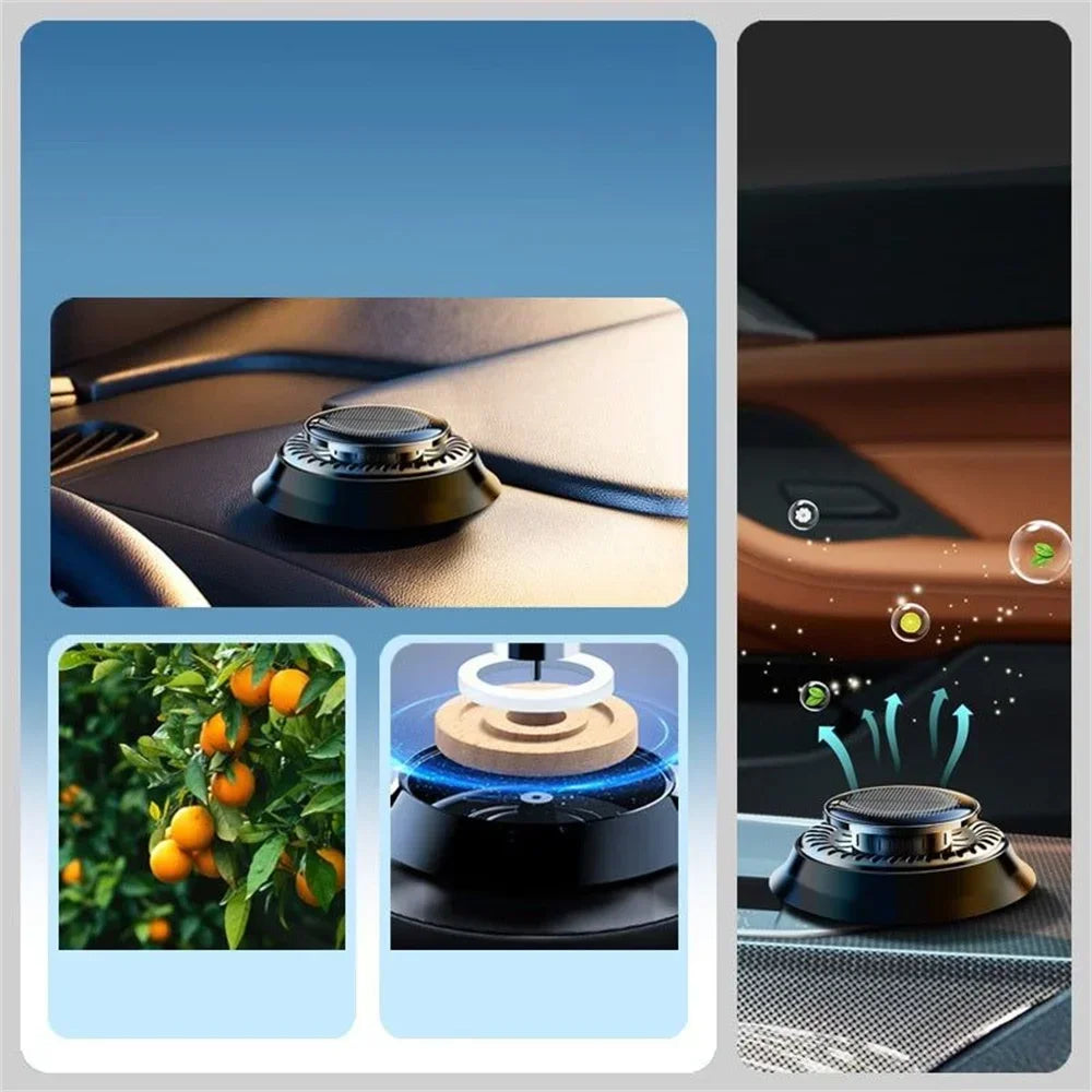 JUSTINLAU Solar Powered Car Aromatherapy Solar Automatic Rotation Car Air Freshener Fragrance Car Ornaments Car Diffuser