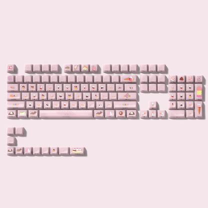 115 Keys Grey Fog Transparent Clear Keycaps Crystal PC Keycap RGB Shine Through Key Cap MDA Profile for MX Switch Keyboard