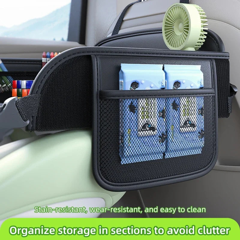 Car Rear Seat Baby Travel Tray Waterproof Kids Dining Table Cartoon Storage Toy Holder Child Safety Seat Desk Organizer Interior