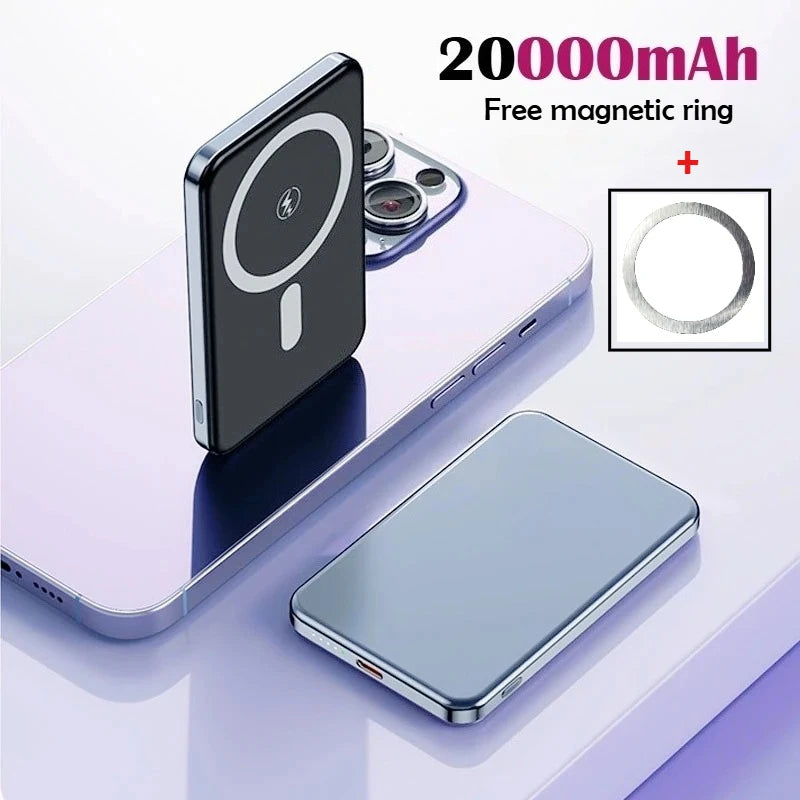 Taepiaai Magnetic Wireless Power Bank 20000mAh Ultra Thin Portable CCC Certified Super Fast Charging Pack for MagSafe for Iphone