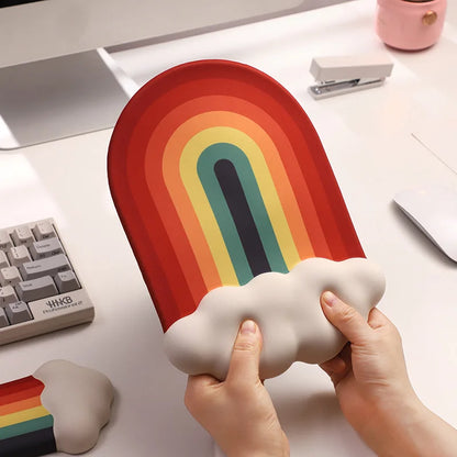 Rainbow Mouse Pad Wrist Rest for Computer Laptop Keyboard Desktop Pad Ergonomically Designed to Reduce Wrist Fatigue Mouse Pad