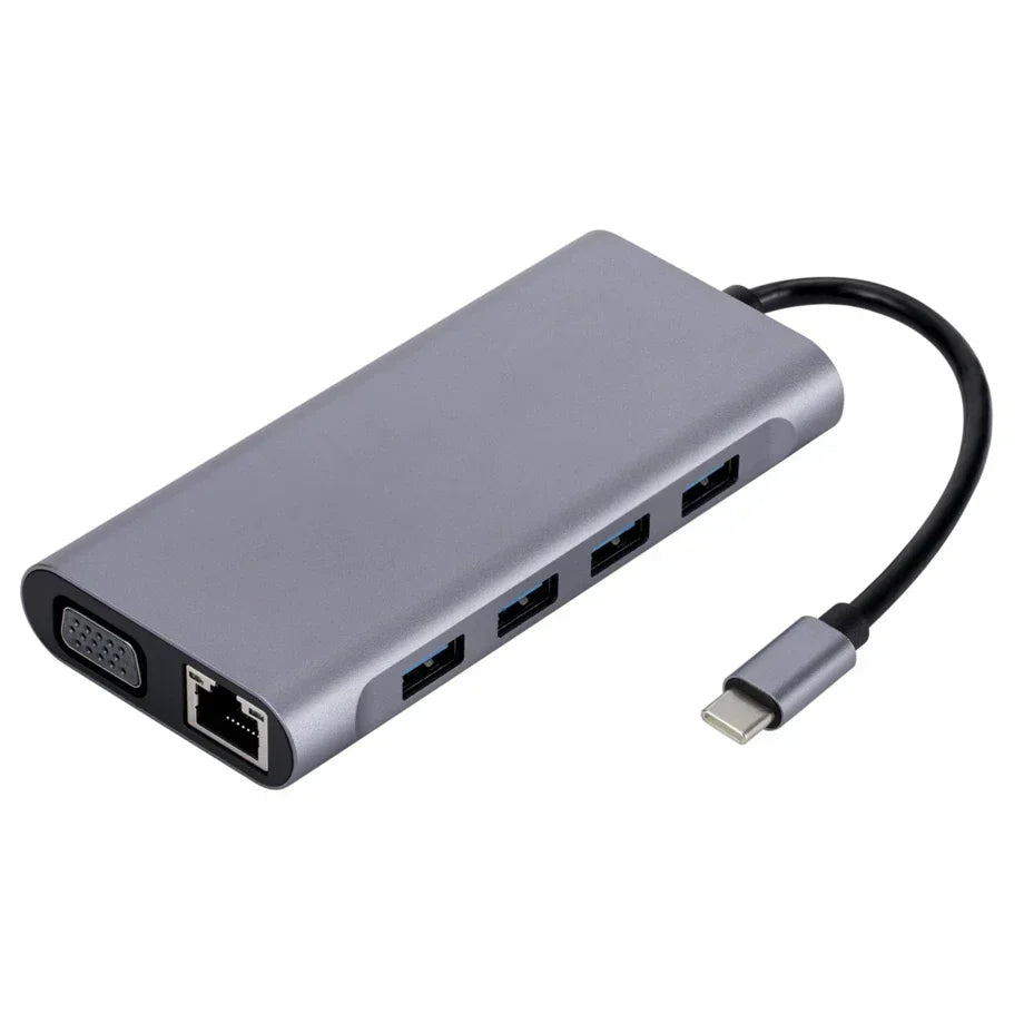 11-in-1 4K USB C 3.0 HUB Type C to HDMI-compatible USB 3.0 Adapter Type C HUB Dock PD 87W USB-C Splitter for MacBook Pro Air