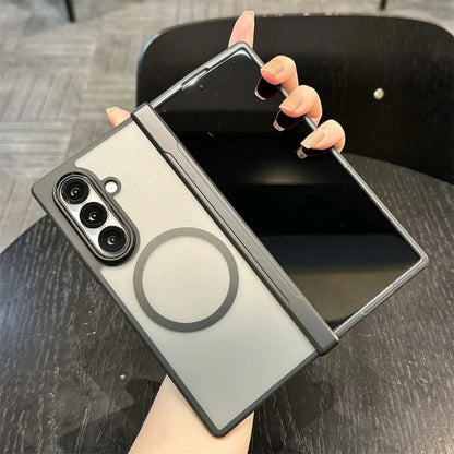 For Samsung Galaxy Z Fold 7 6 5 4 8 Magsafe Case Slim Matte Transparent Hinge Folding Shockproof Magnetic Wireless Charge Cover