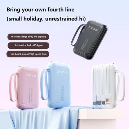 Lenovo Mini 500000mah Powerbank Super Fast Charging Led Digital Display 4 In 1 Built In Cables Power Bank For Iphone Samsung