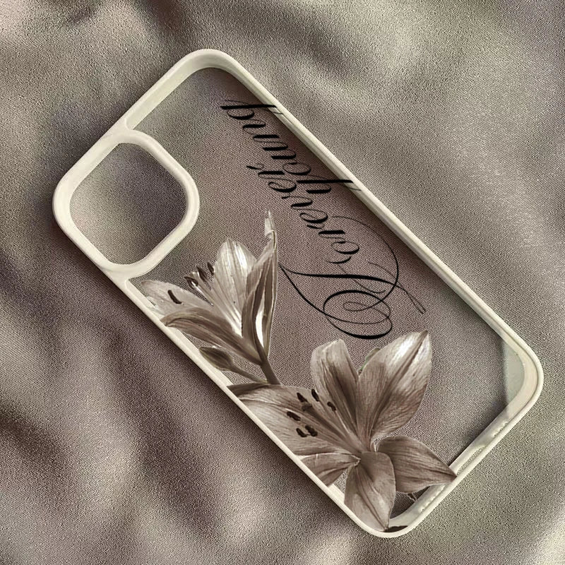 Shockproof Phone Case for iPhone 16 17 Pro Max 15 Pro 14 13 12 11 16E Air X XR XS 7 8 Plus SE Elegant Vintage Lily Floral Cover