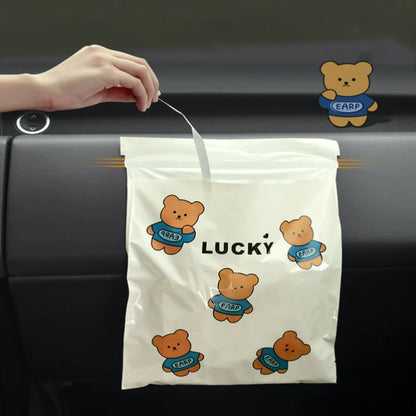 20/40/60pcs Car Garbage Bin Leave No Trace Little Bear Adhesiv Disposable Garbage Bage Portable Clean Bag Universal Trash Can