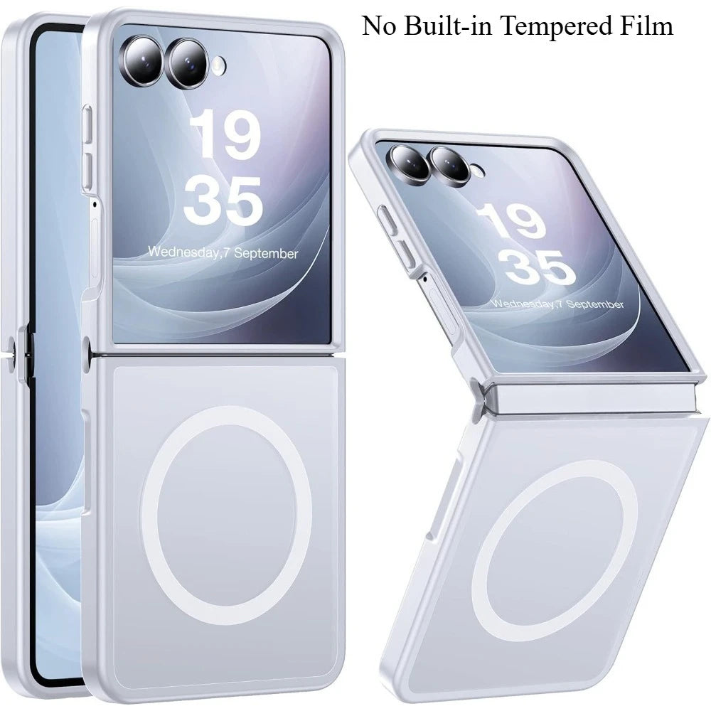 Magnetic Wireless Charging Mobile Phone Case for Samsung Galaxy Z Flip 8 7 FE 6 Cover Slim Rugged Translucent Cover with Magnet