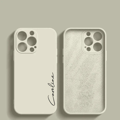 Customized Personalized Name Luxury Initials Soft Liquid Silicone DIY Case For Iphone 18 17 16 15 14 13 12 11 Pro Max Plus Cover