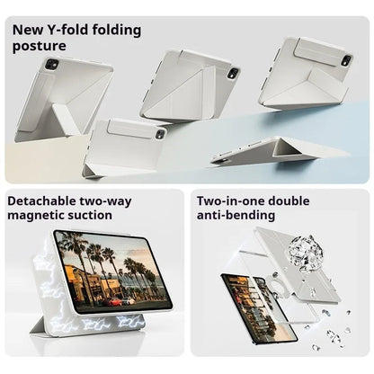 RBP Case IPad10/11th Air 11 4/5 10.9 Pro 11 12.9 13 Detachable Rotate 360°, iPad 10.2 7/8/9th Gen Mini 6 Y-Shaped Folding Cover