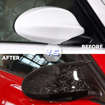 Carbon Fiber Glossy black Side Mirror Cover Replacement for BMW E90 E91 E92 E93 E81 E87 E82 E88 3 Series and 1 Series Wing Cover