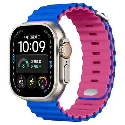 Ocean Silicone strap For Apple Watch Ultra 4 3 2 1 Band 49mm 12 11 10 9 8 7 46mm 45mm 41mm band iWatch 6 5 4 SE3 44mm 40mm 42mm