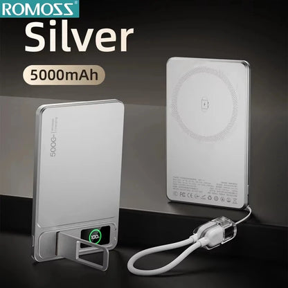 ROMOSS 500000mAh Magnetic Power Bank PD15W Wireless Fast Charging External Battery for Magsafe Powerbank for iPhone 17/16/15/14