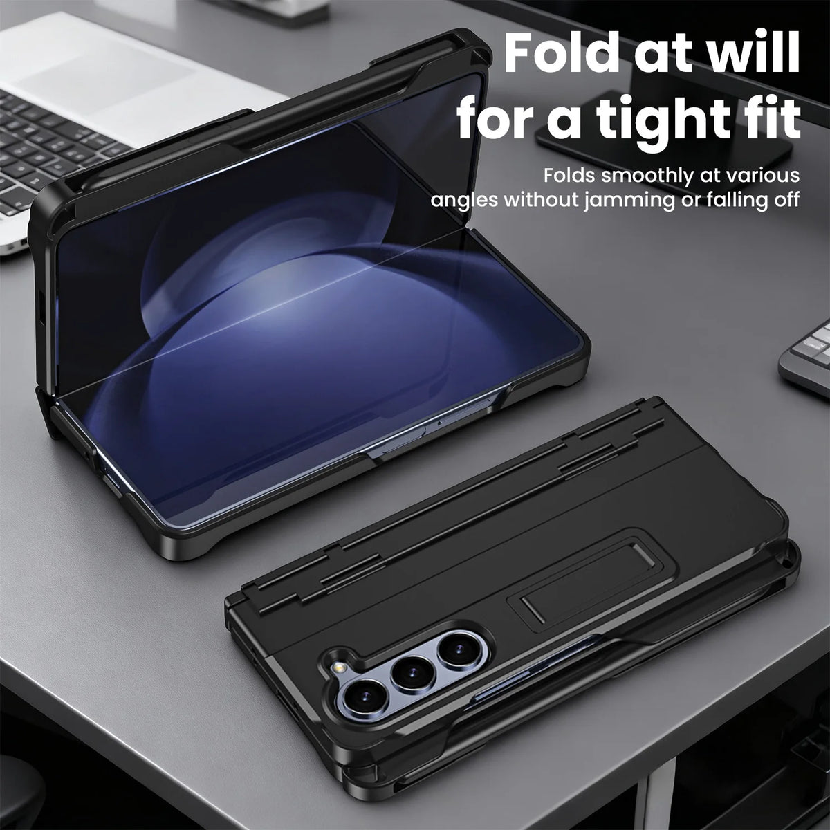Suitable for Samsung Fold7/Fold6/Fold5/Fold4/Fold3 Stand, Stylus, Tempered Glass Full-Cover Protective Folding Phone Case