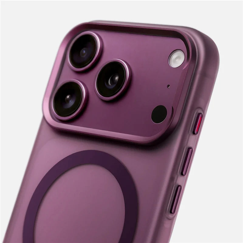 Original Color Matte Translucent Shockproof For Magsafe Magnetic Case For iPhone 18Pro 17Pro 17Pro Max Metal Lens Frame Cover